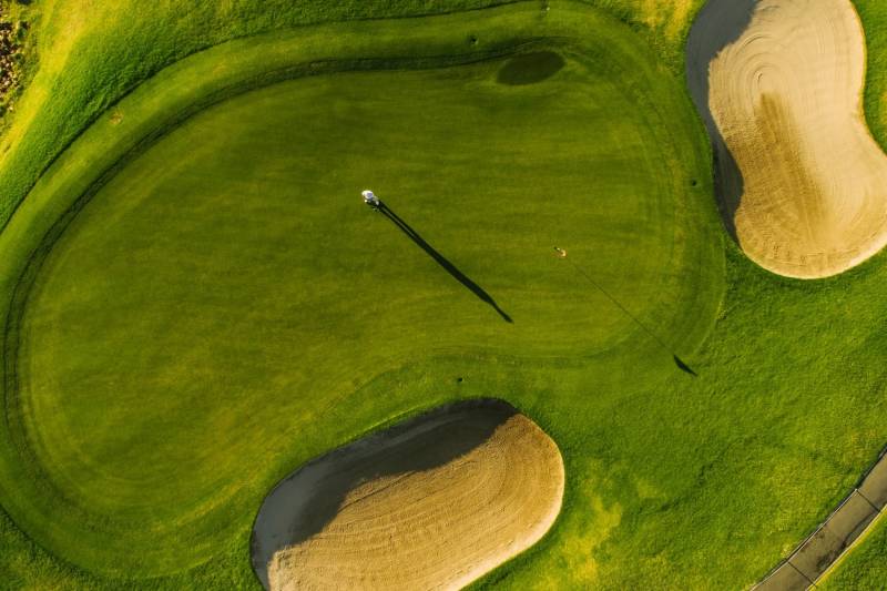 above golf course greens